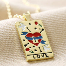 Load image into Gallery viewer, LISA ANGEL | Enamel Love Tarot Card Necklace | Gold - LONDØNWORKS