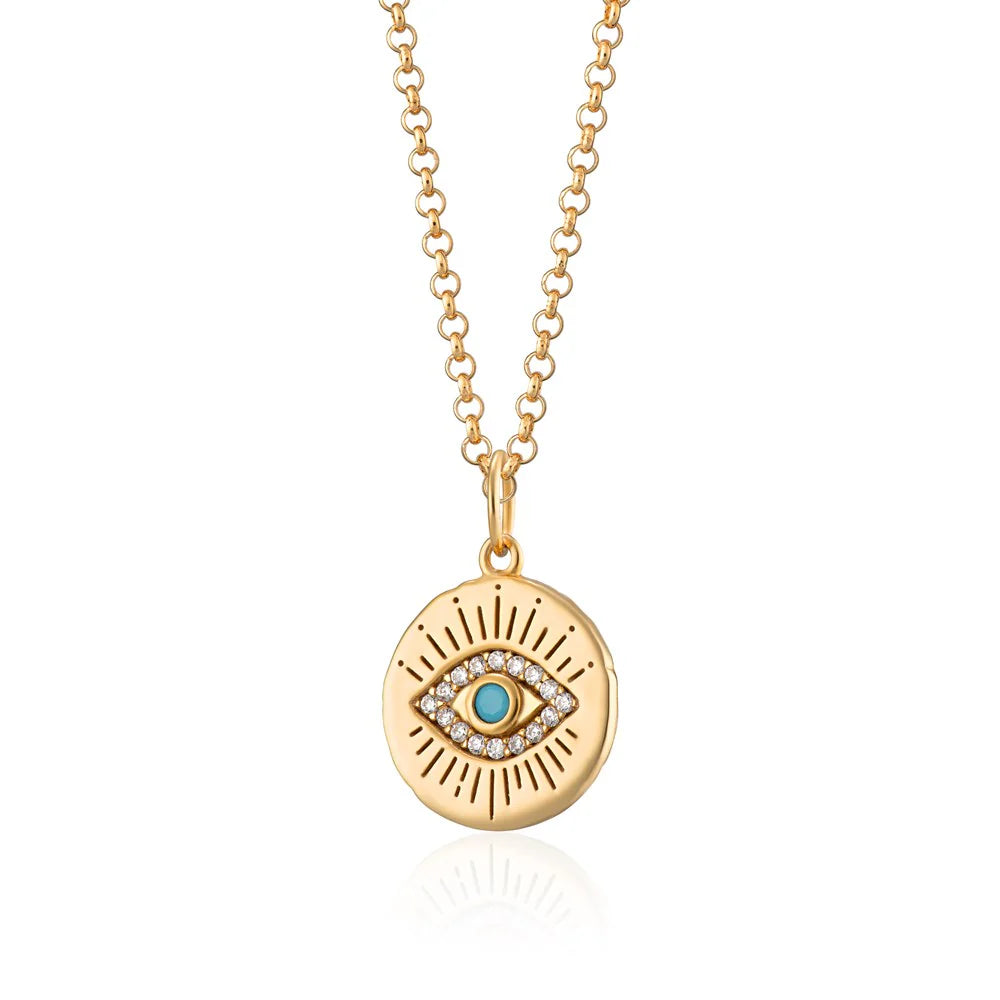 SCREAM PRETTY | Evil Eye Pendant Necklace | Gold Plated