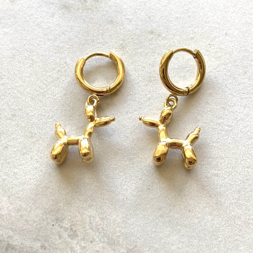 CASSETTE BARCELONA | Balloon Dog Earrings | Gold - LONDØNWORKS