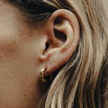 Load image into Gallery viewer, NORDIC MUSE | Mini Twist Leverback Huggie Earrings | Gold - LONDØNWORKS