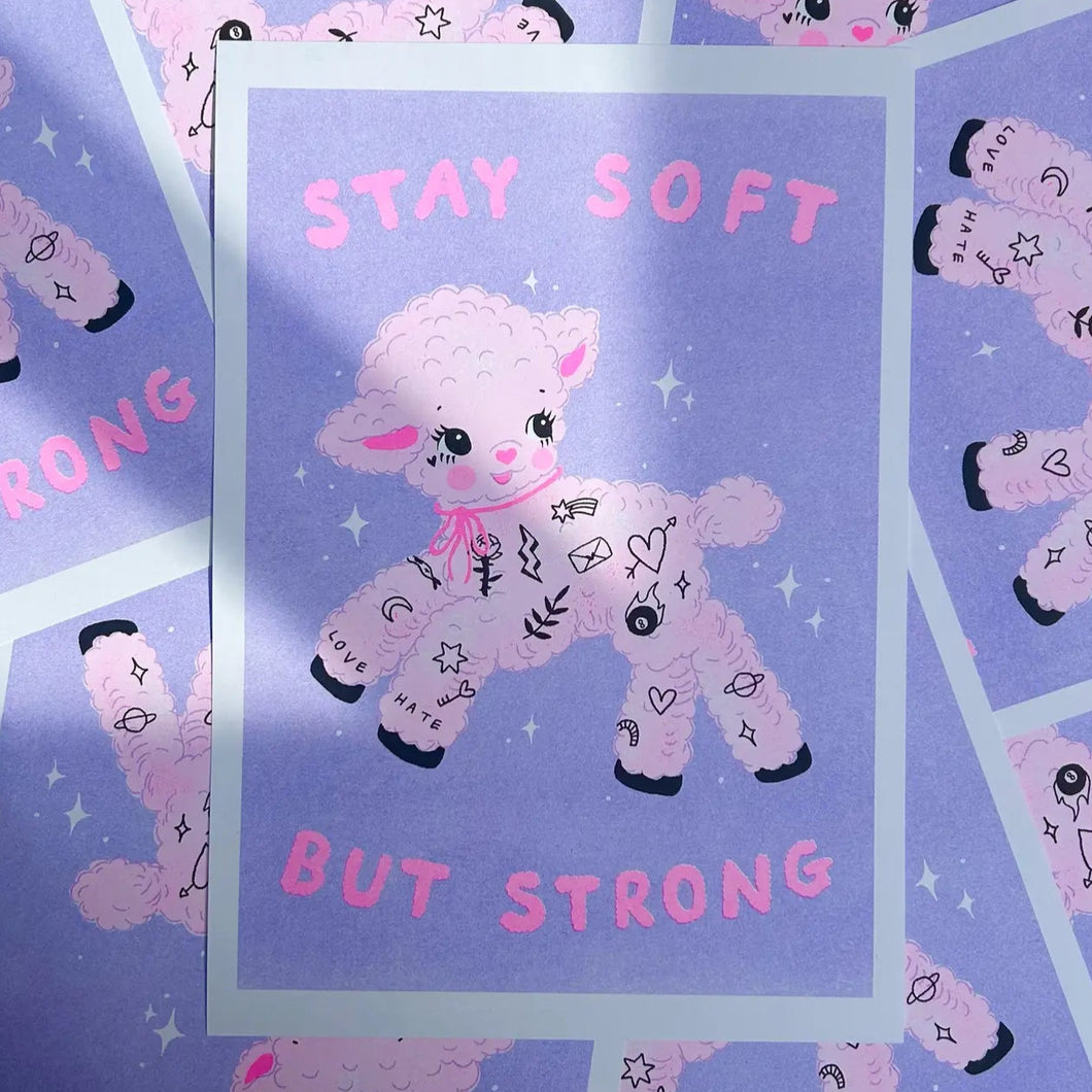 AMY HASTINGS | A4 Risograph Print | Soft But Strong