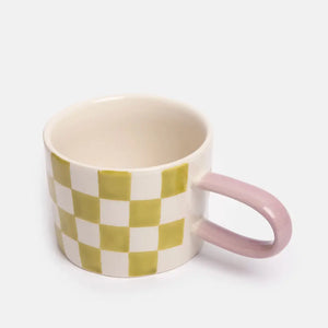 CAROLINE GARDNER | Green Check Ceramic Mug - LONDØNWORKS