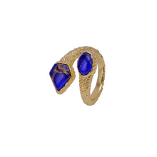 Load image into Gallery viewer, EL JOYERO | Sapphire Mohave Jade Dual Gemstone Ring | Gold