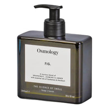 Load image into Gallery viewer, Osmology Fig soap bottle with pump on a white background
