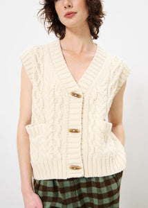 FRNCH | Medea Vest Cardigan | Cream