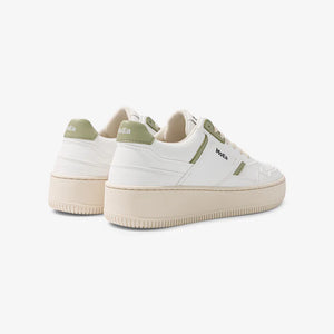 MoEa | GEN1 Cactus Vegan Sneakers | White & Aloe Green