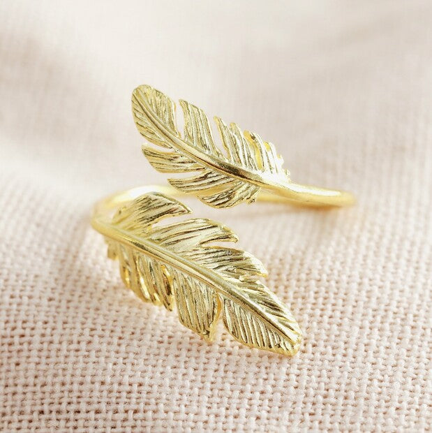 LISA ANGEL | Double Feather Ring | Gold - LONDØNWORKS