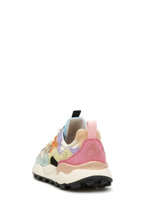 FLOWER MOUNTAIN | Yamano 3 Suede/Nylon Sneakers | Pink-Beige-Light Green - LONDØNWORKS