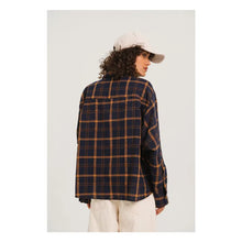Load image into Gallery viewer, SACRECOEUR | Charlie Scarf Shirt Drake | Navy Blue