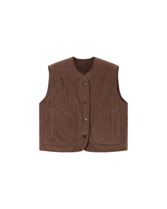 GRACE & MILA | Seth Reversible Jacket Vest | Chocolate - LONDØNWORKS