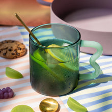 Load image into Gallery viewer, OLI OLSEN | Helio Ferretti Wave Handled Glass Mug | Jade