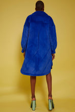 Load image into Gallery viewer, JAYLEY | Hand Made Bamboo Eco Fur Coat | Blue - LONDØNWORKS