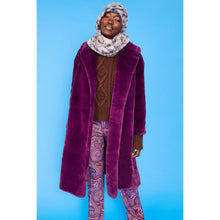 Load image into Gallery viewer, JAYLEY | Shaved Shearling Coat | Purple - LONDØNWORKS