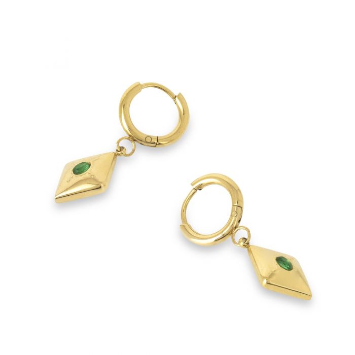 ASHIANA | Hope Huggies Earrings | Gold Green - LONDØNWORKS