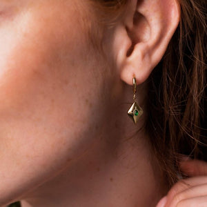 ASHIANA | Hope Huggies Earrings | Gold Green - LONDØNWORKS
