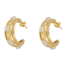 Load image into Gallery viewer, ASHIANA | Daphne Hoop Earrings | White Chalcedony - LONDØNWORKS