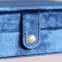 Load image into Gallery viewer, LISA ANGEL | Rectangular Travel Jewellery Case | Velvet Navy Blue - LONDØNWORKS