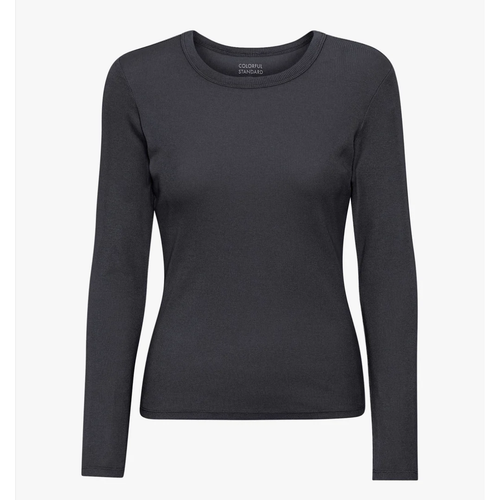COLORFUL STANDARD | Women Organic Rib Long Sleeve T Shirt | Lava Grey - LONDØNWORKS