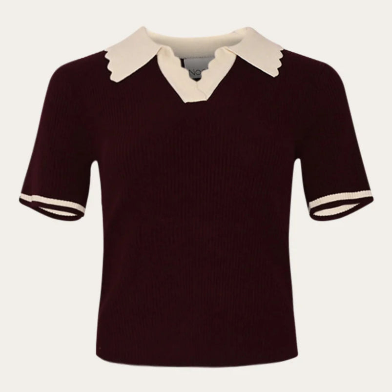 Noella | Lilo Polo Knit | Wine & Sugar - LONDØNWORKS