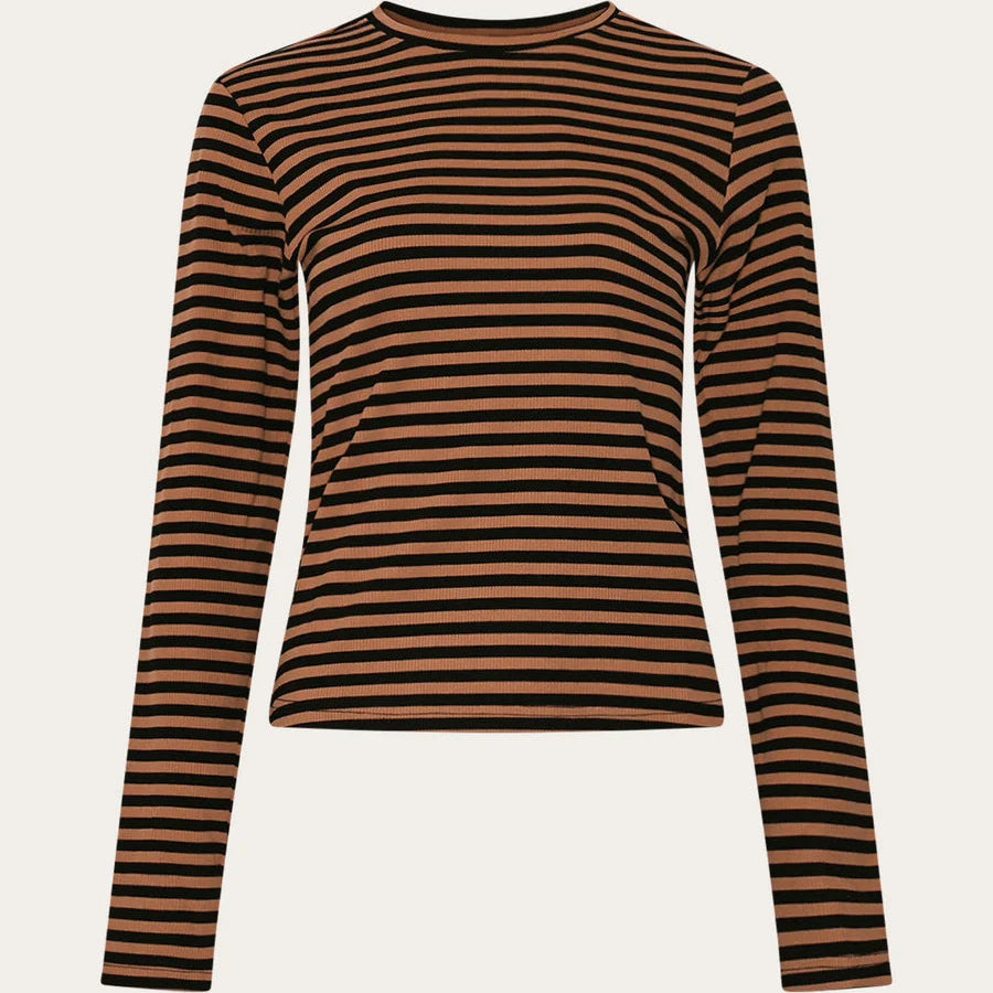 Noella | Luana Top | Dark Sand & Black Stripe - LONDØNWORKS