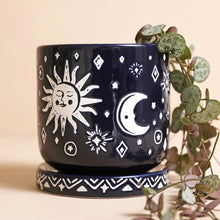 Load image into Gallery viewer, LISA ANGEL | Midnight Blue Sun and Moon Planter and Tray - LONDØNWORKS