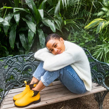 Load image into Gallery viewer, MERRY PEOPLE | Bobbi Ankle Wellington Boot | Mustard Yellow &amp; Black