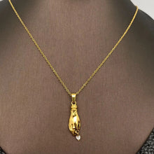 Load image into Gallery viewer, M. QUEENA | Heart Palm Charm Necklace | Gold Plated - LONDØNWORKS