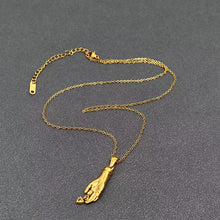 Load image into Gallery viewer, M. QUEENA | Heart Palm Charm Necklace | Gold Plated - LONDØNWORKS