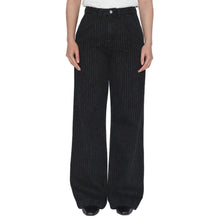 Load image into Gallery viewer, DR DENIM | Rhue High Wide Pleat Jeans | Washed Black Pinstripe