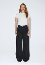 Load image into Gallery viewer, DR DENIM | Rhue High Wide Pleat Jeans | Washed Black Pinstripe