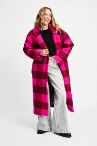 POM AMSTERDAM | Check Coat | Plum Pink - LONDØNWORKS
