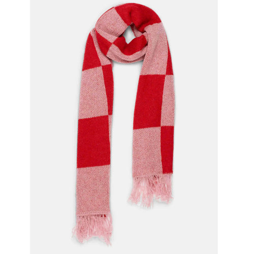 POM AMSTERDAM | Shawl Check Scarf | Pink and Red - LONDØNWORKS