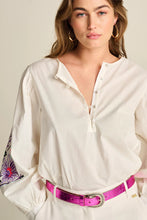 Load image into Gallery viewer, POM AMSTERDAM | Embroidery Purple Blouse | Beige - LONDØNWORKS