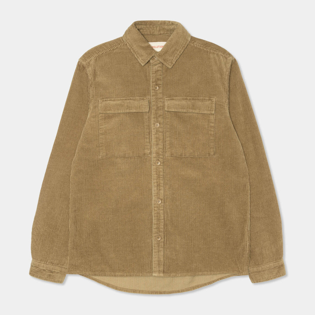 REVOLUTION | 3776 Utility Overshirt Corduroy | Dark Khaki - LONDØNWORKS