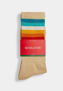 REVOLUTION | 8914 Jaquard Crew Socks | Beige