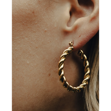 Load image into Gallery viewer, NORDIC MUSE | Large Twist Hoop Earrings | Gold - LONDØNWORKS