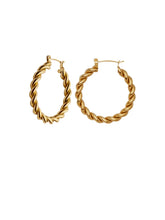 Load image into Gallery viewer, NORDIC MUSE | Large Twist Hoop Earrings | Gold - LONDØNWORKS