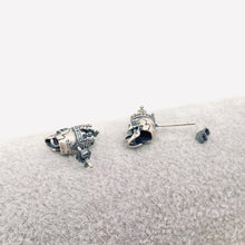 Load image into Gallery viewer, M. QUEENA | Skull with Crown Ear Studs | Sterling Silver - LONDØNWORKS