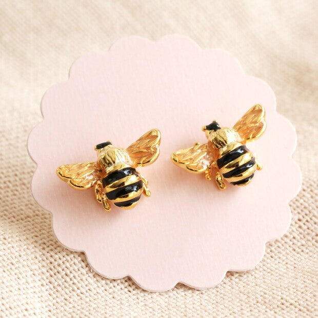 LISA ANGEL | Small Bee Stud Earrings | Gold - LONDØNWORKS