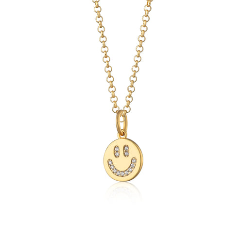 SCREAM PRETTY | Smiley Face Necklace | Gold Plated