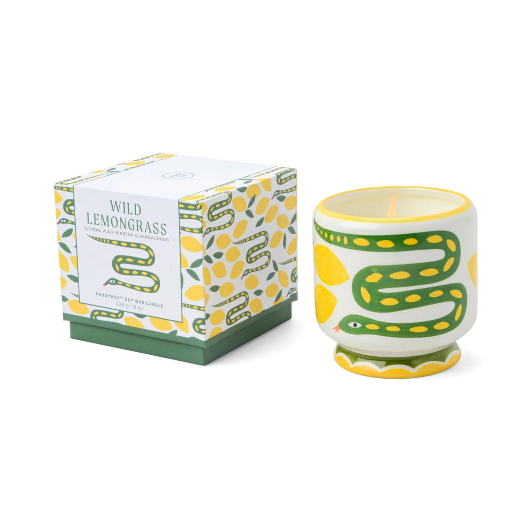 PADDYWAX | Adopo Snake Ceramic Candle | Wild Lemongrass - LONDØNWORKS