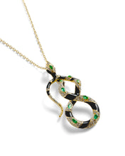 Load image into Gallery viewer, BILL SKINNER | Bejewelled Snake Pendant Necklace | Gold - LONDØNWORKS