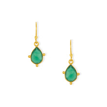 Load image into Gallery viewer, ASHIANA | Snowdrop Green Onyx Earrings | Gold Plated
