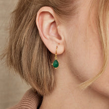 Load image into Gallery viewer, ASHIANA | Snowdrop Green Onyx Earrings | Gold Plated
