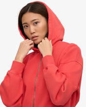 Load image into Gallery viewer, COLORFUL STANDARD | Organic Crop Zip Hood | Red Tangerine