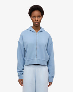 COLORFUL STANDARD | Organic Crop Zip Hood | Seaside Blue - LONDØNWORKS