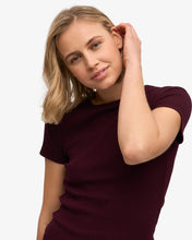 Load image into Gallery viewer, COLORFUL STANDARD | Women Organic Rib Short Sleeve T Shirt | Oxblood Red