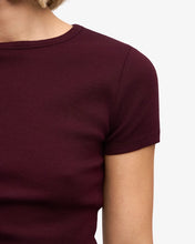 Load image into Gallery viewer, COLORFUL STANDARD | Women Organic Rib Short Sleeve T Shirt | Oxblood Red