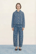 Load image into Gallery viewer, THE TINY BIG SISTER | Lace Laser Denim Jacket | Medium Wash Denim