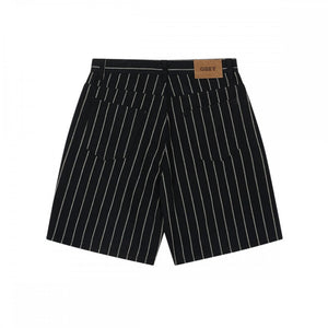 OBEY | Stripe Baggy Denim Shorts | Black - LONDØNWORKS